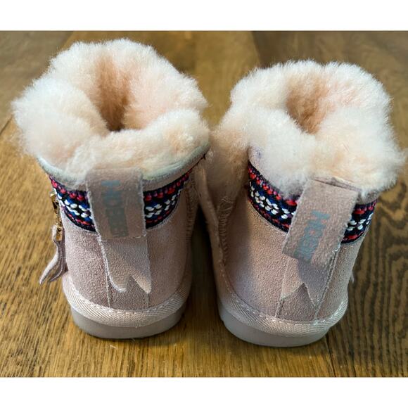 Hobi Bear Pink Chuka Boots Faux Fur Lined Side Zip EU Size 24 US 7.5 Toddler - Picture 4 of 6
